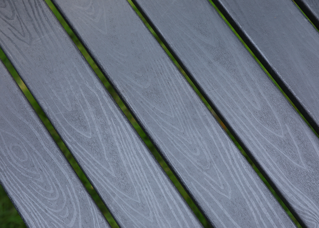 Silla de comedor de exterior HDPE 4 sillas + juego de mesa cuadrada respaldo vertical negro