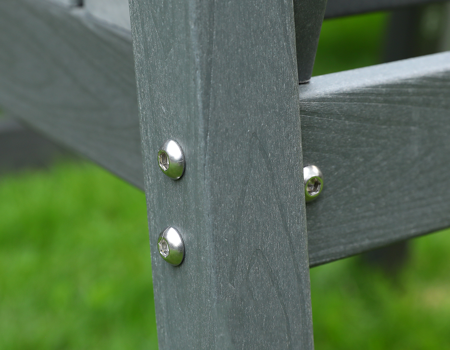 Silla de comedor gris para exteriores de HDPE con respaldo cruzado