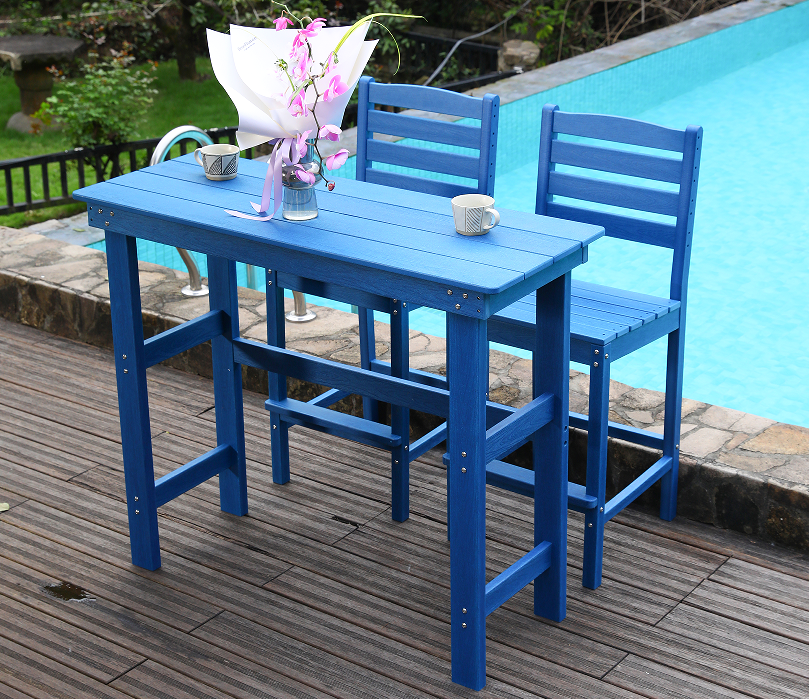 Juego de mesa y silla de comedor para exteriores de HDPE