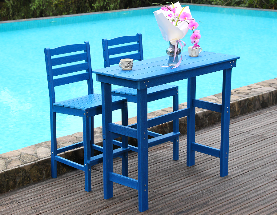 Juego de mesa y silla de comedor para exteriores de HDPE