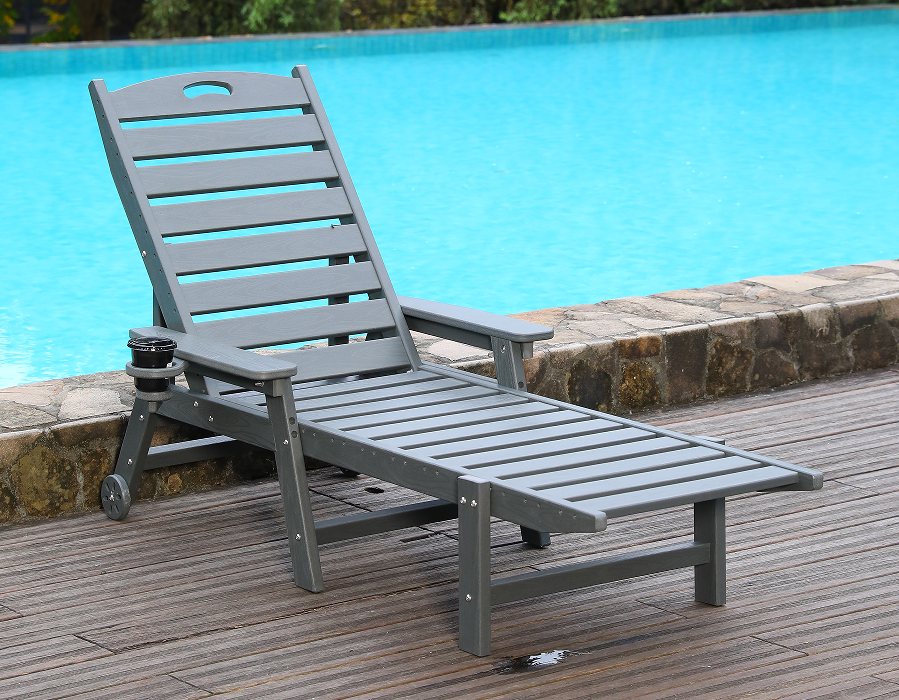 Salón exterior HDPE Adirondack gris individual