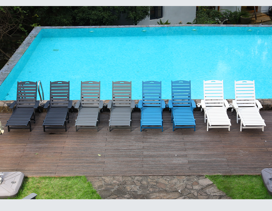 Sillón de exterior Adirondack de HDPE, color blanco, individual