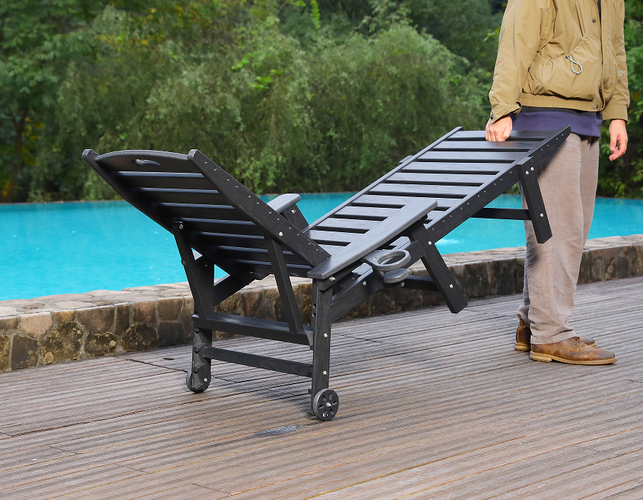 Sillón de exterior Adirondack de HDPE, color blanco, individual