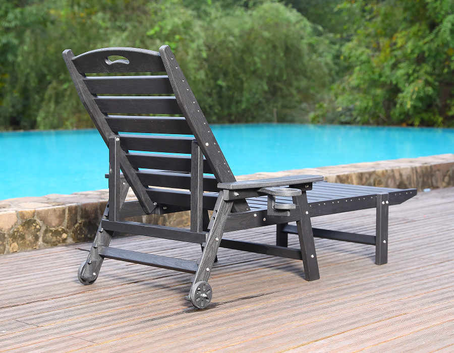 Sillón de exterior Adirondack de HDPE, color blanco, individual