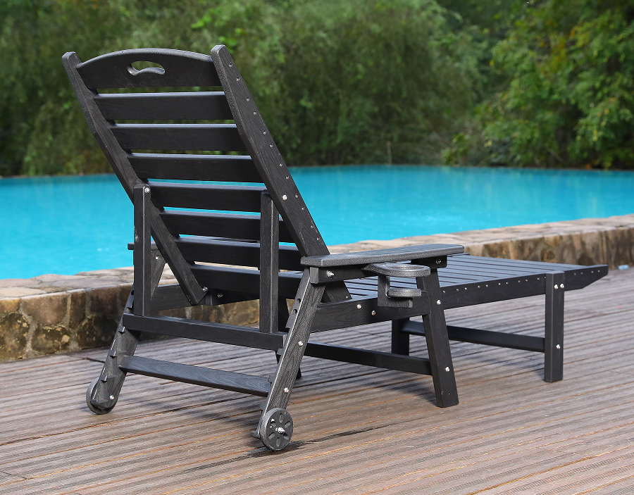 Sillón de exterior Adirondack de HDPE, color blanco, individual