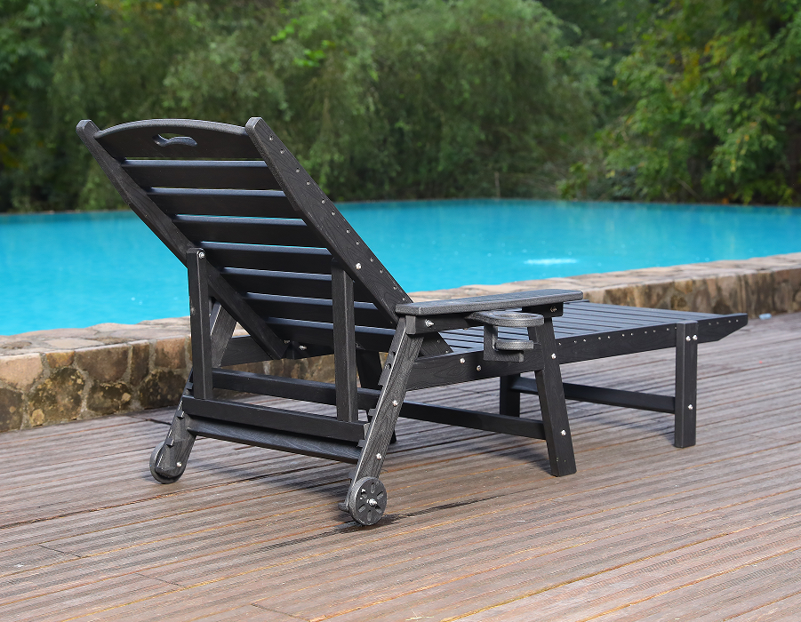 Sillón de exterior Adirondack de HDPE, color blanco, individual