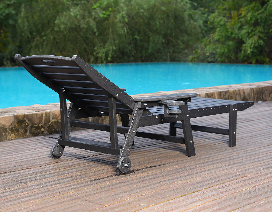 Sillón de exterior Adirondack de HDPE, color blanco, individual