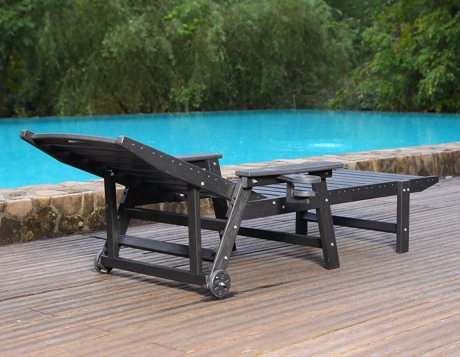 Sillón de exterior Adirondack de HDPE, color blanco, individual