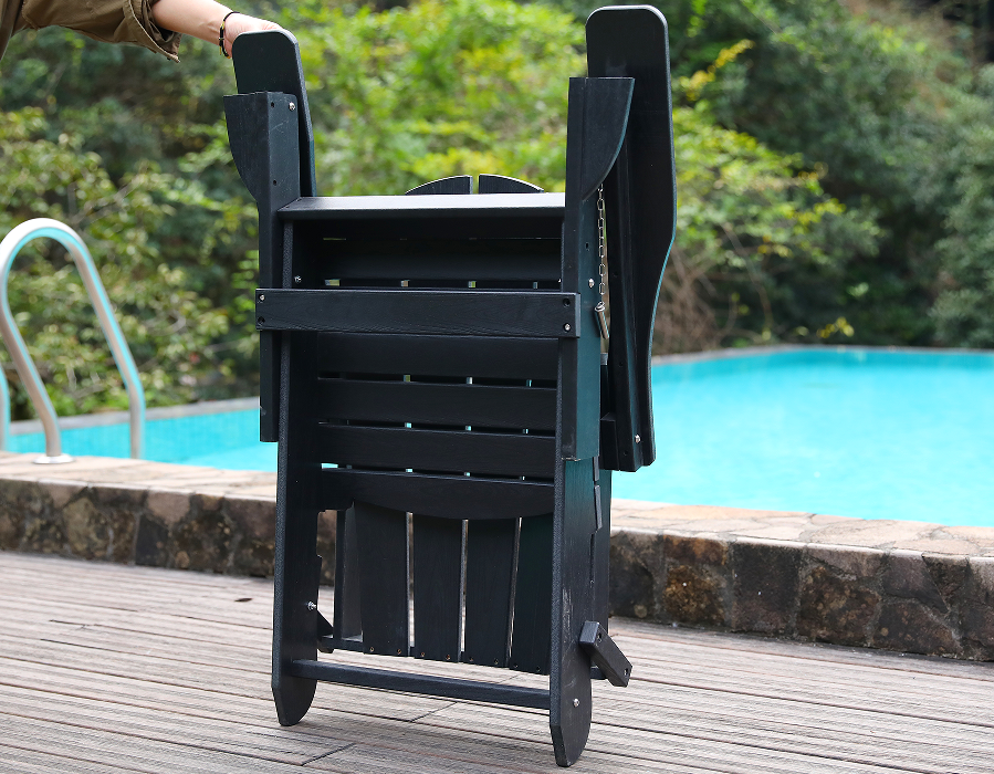 Silla Rana Adirondack de HDPE, color negro