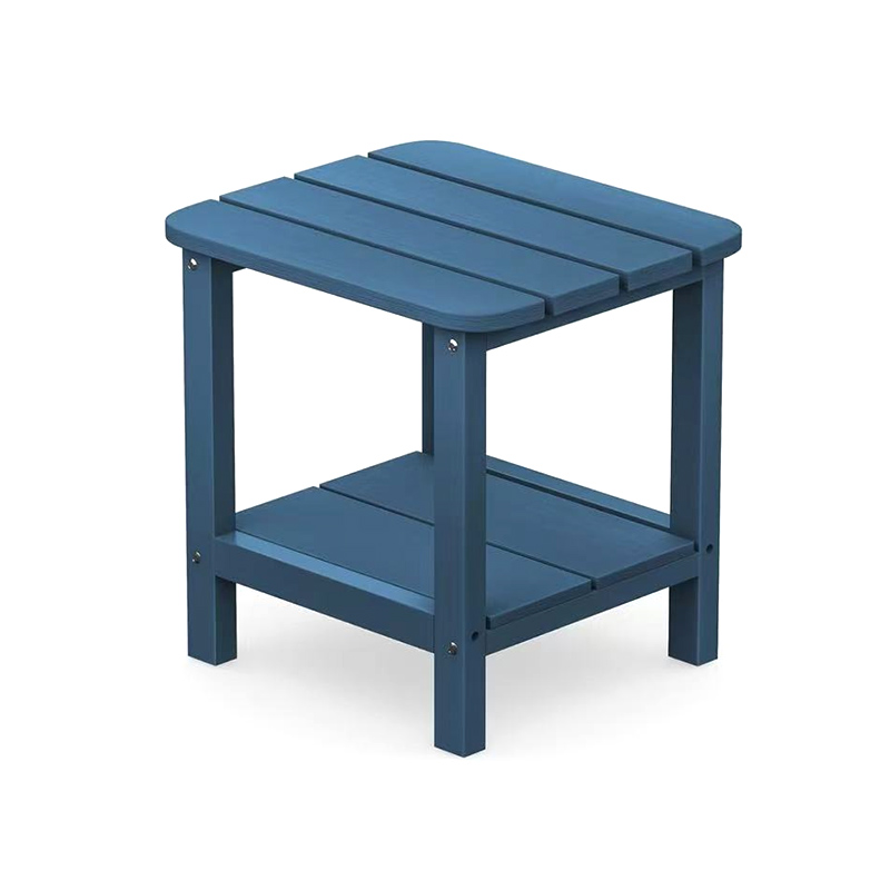 Mesa auxiliar de HDPE de doble capa Lake Blue con almacenamiento