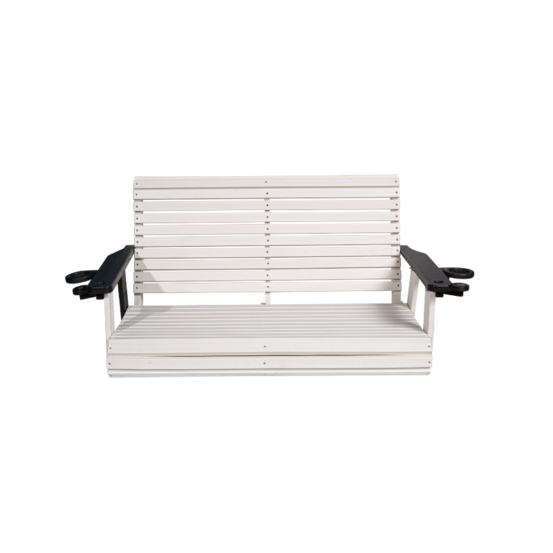 Banco oscilante para exteriores de HDPE blanco