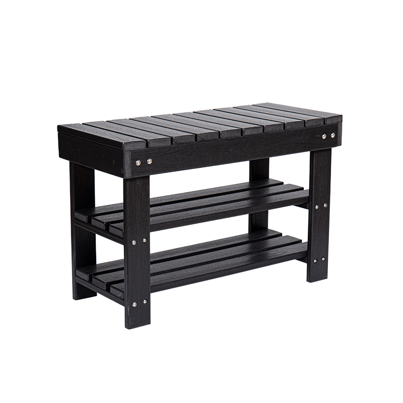 Elegante mesa larga de tres niveles de HDPE negro