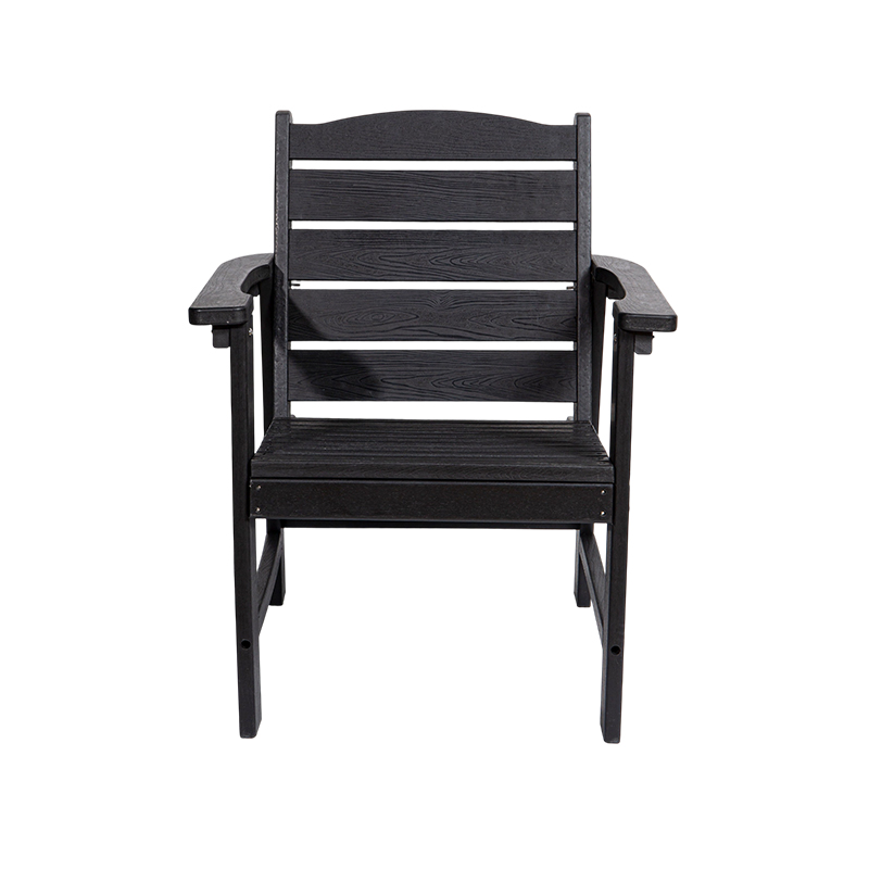 Moderno juego de comedor de 5 piezas de HDPE negro para uso en exteriores