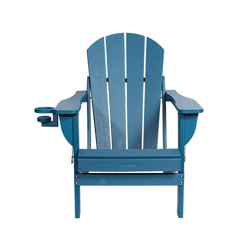 Silla Adirondack de madera azul marino para patio exterior